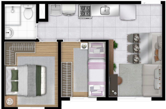 Apartamento à venda com 33m², 2 quartos sem vaga - 22