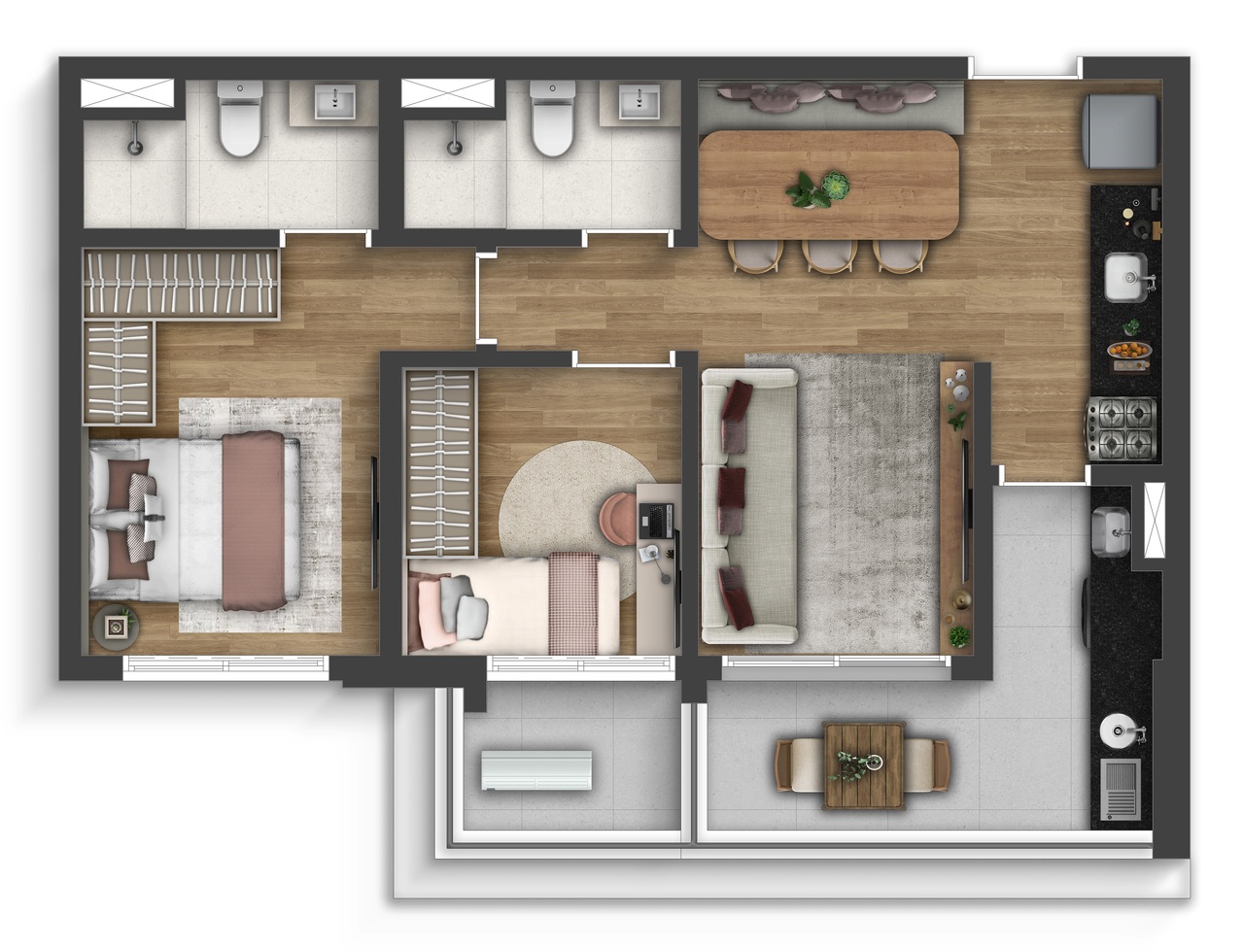 Apartamento à venda com 62m², 2 quartos com vaga - 23