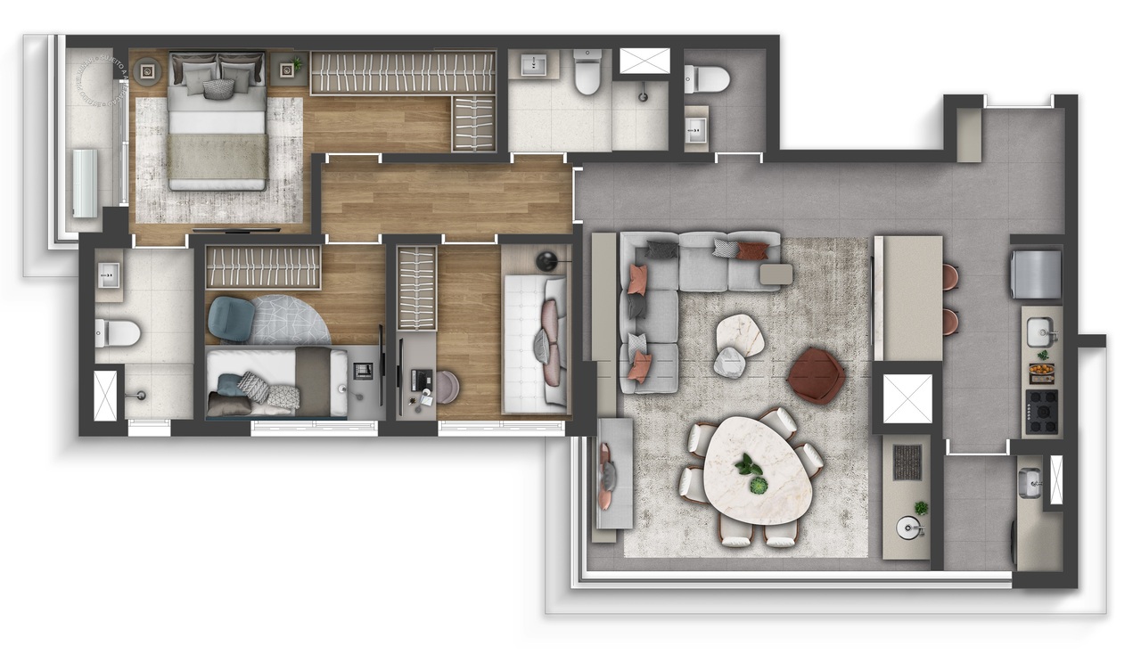 Apartamento à venda com 90m², 3 quartos com vaga - 23