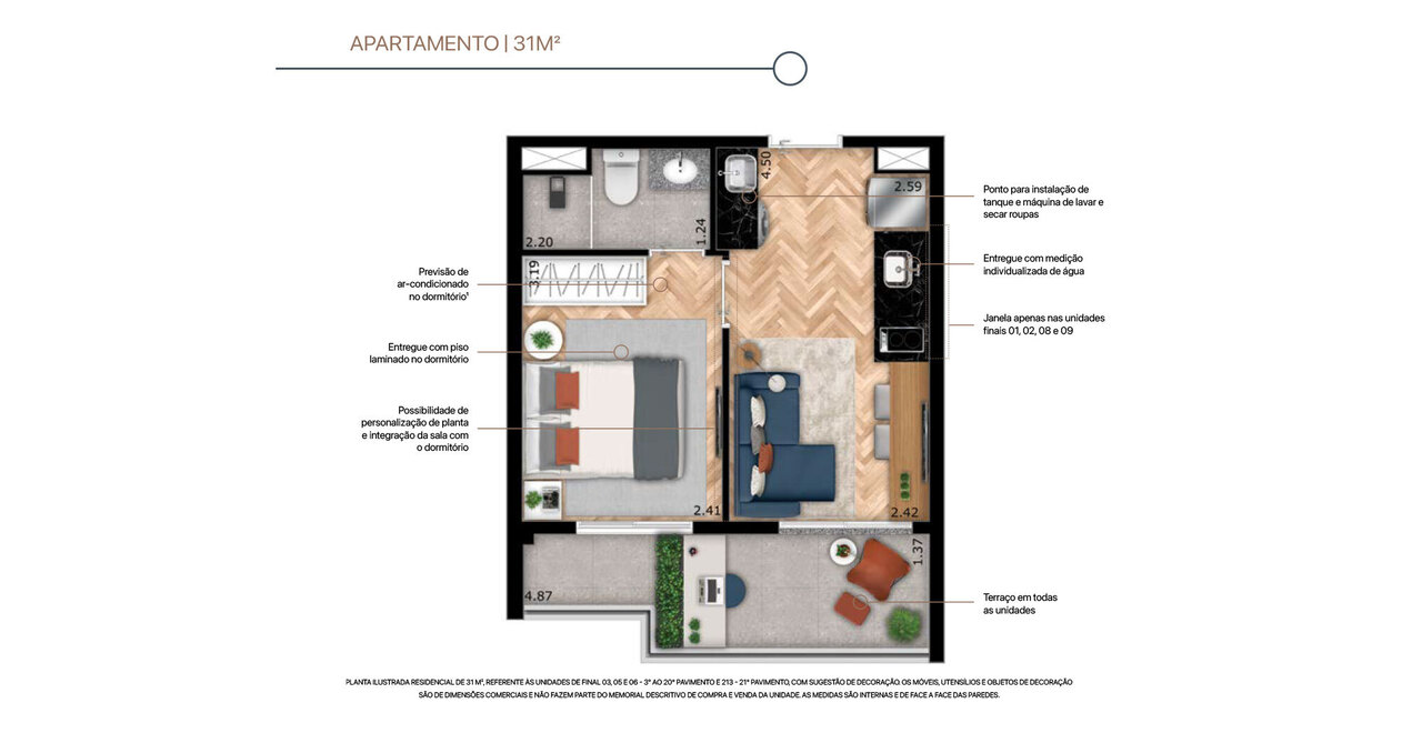 Apartamento à venda com 31m², 1 quarto sem vaga - 17