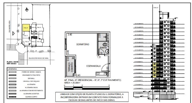 Studio à venda com 25m², 1 quarto sem vaga - 17