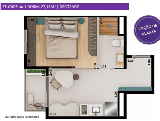 Studio à venda com 27m², 1 quarto sem vaga - 17
