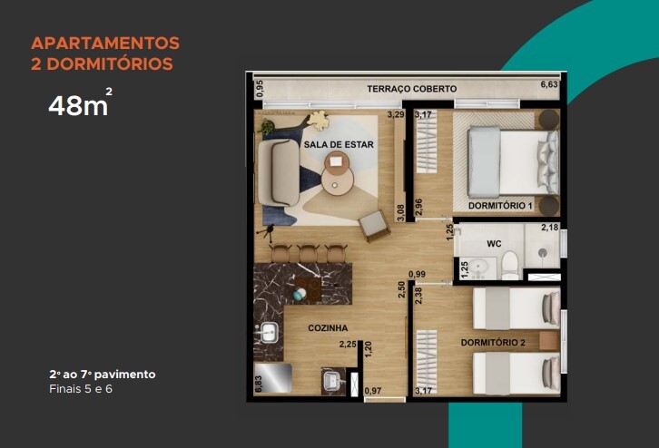 Apartamento à venda com 48m², 2 quartos sem vaga - 18