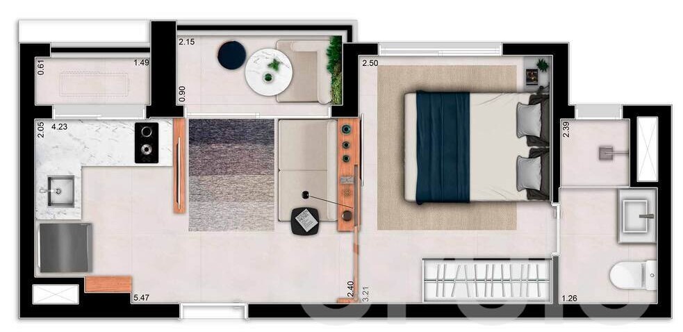 Apartamento à venda com 29m², 1 quarto sem vaga - 18