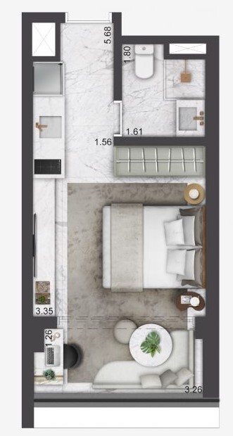 Studio à venda com 26m², 0 quartos sem vaga - 17