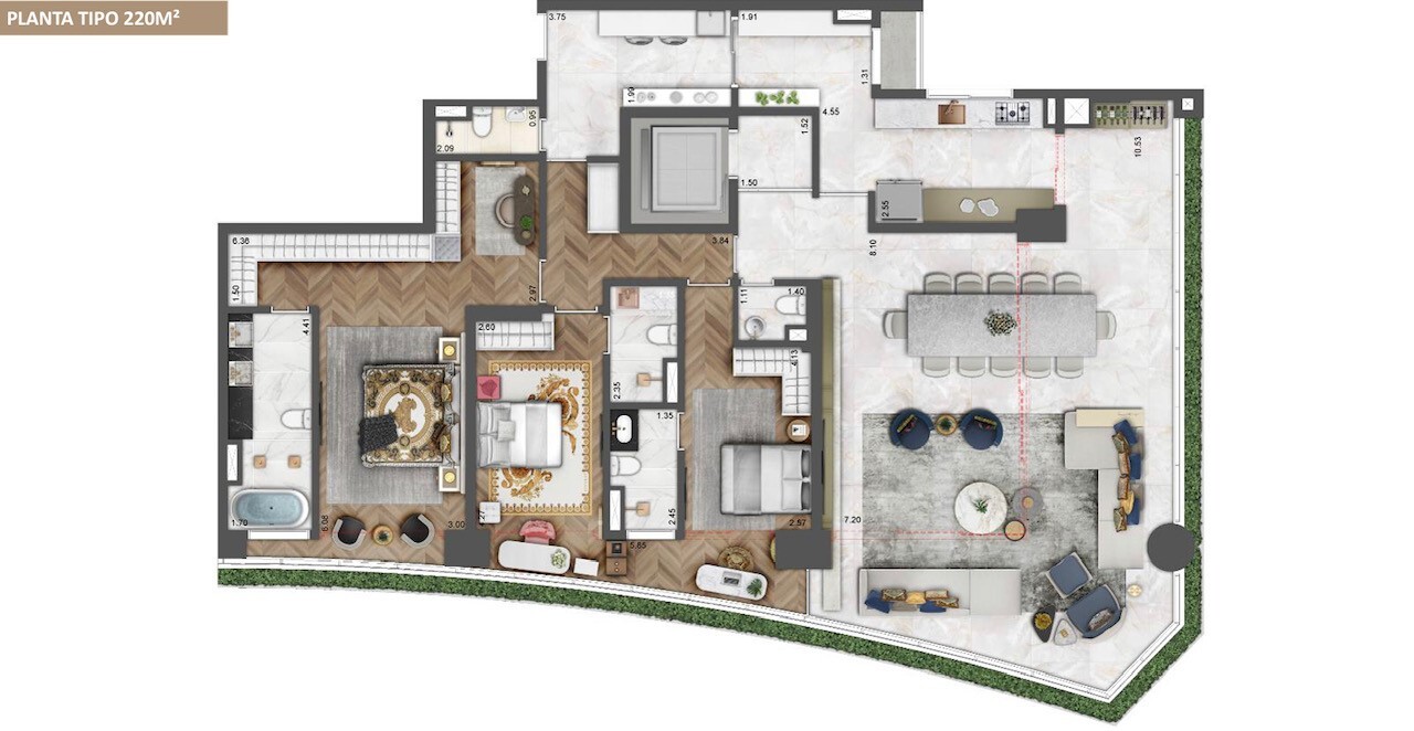 Apartamento à venda com 220m², 3 quartos com vaga - 24