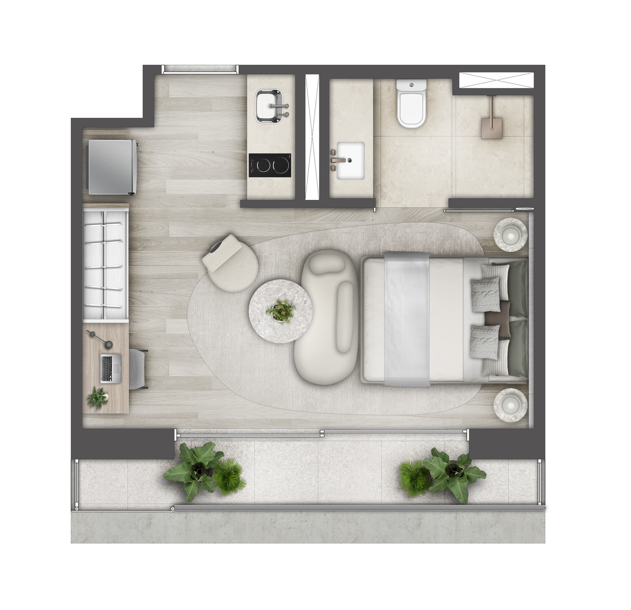 Studio à venda com 32m², 1 quarto sem vaga - 21
