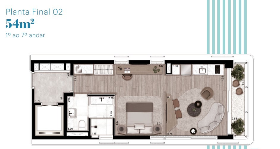 Studio à venda com 54m², 0 quartos com vaga - 11