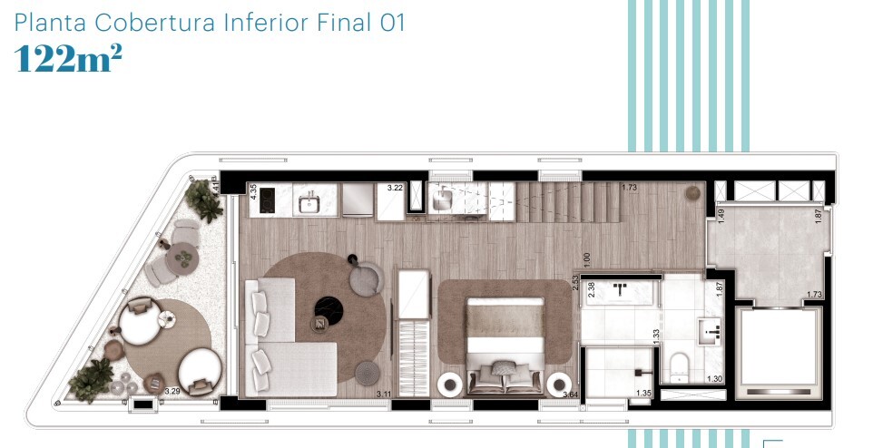 Apartamento à venda com 122m², 2 quartos com vaga - 12