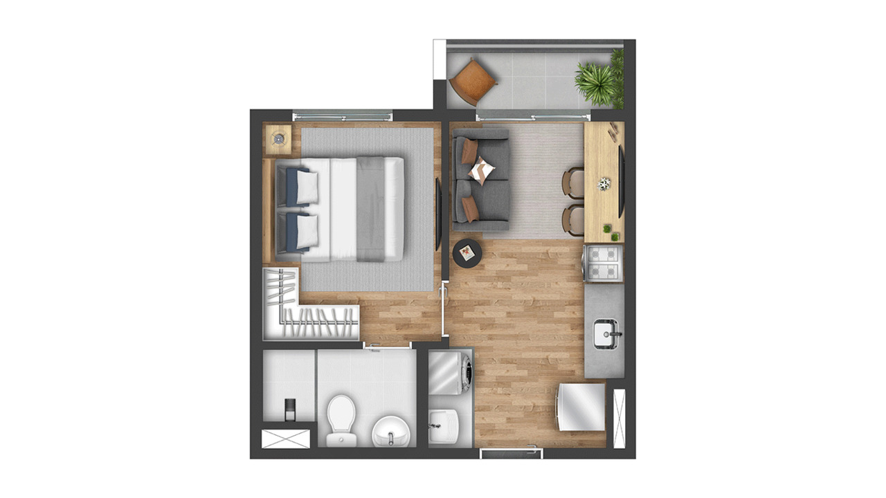 Apartamento à venda com 37m², 1 quarto sem vaga - 18