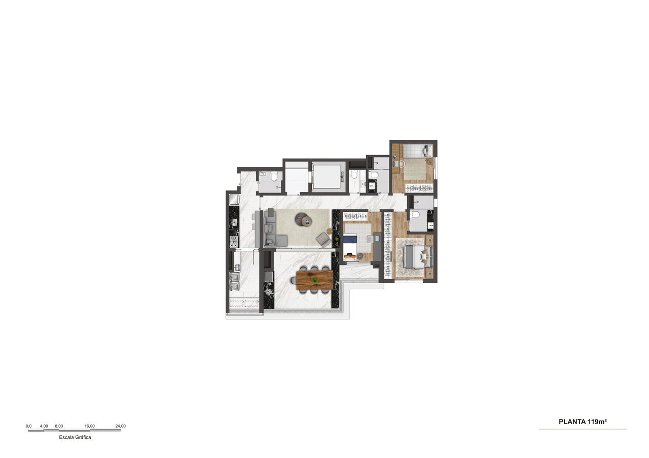 Apartamento à venda com 118m², 3 quartos com vaga - 20