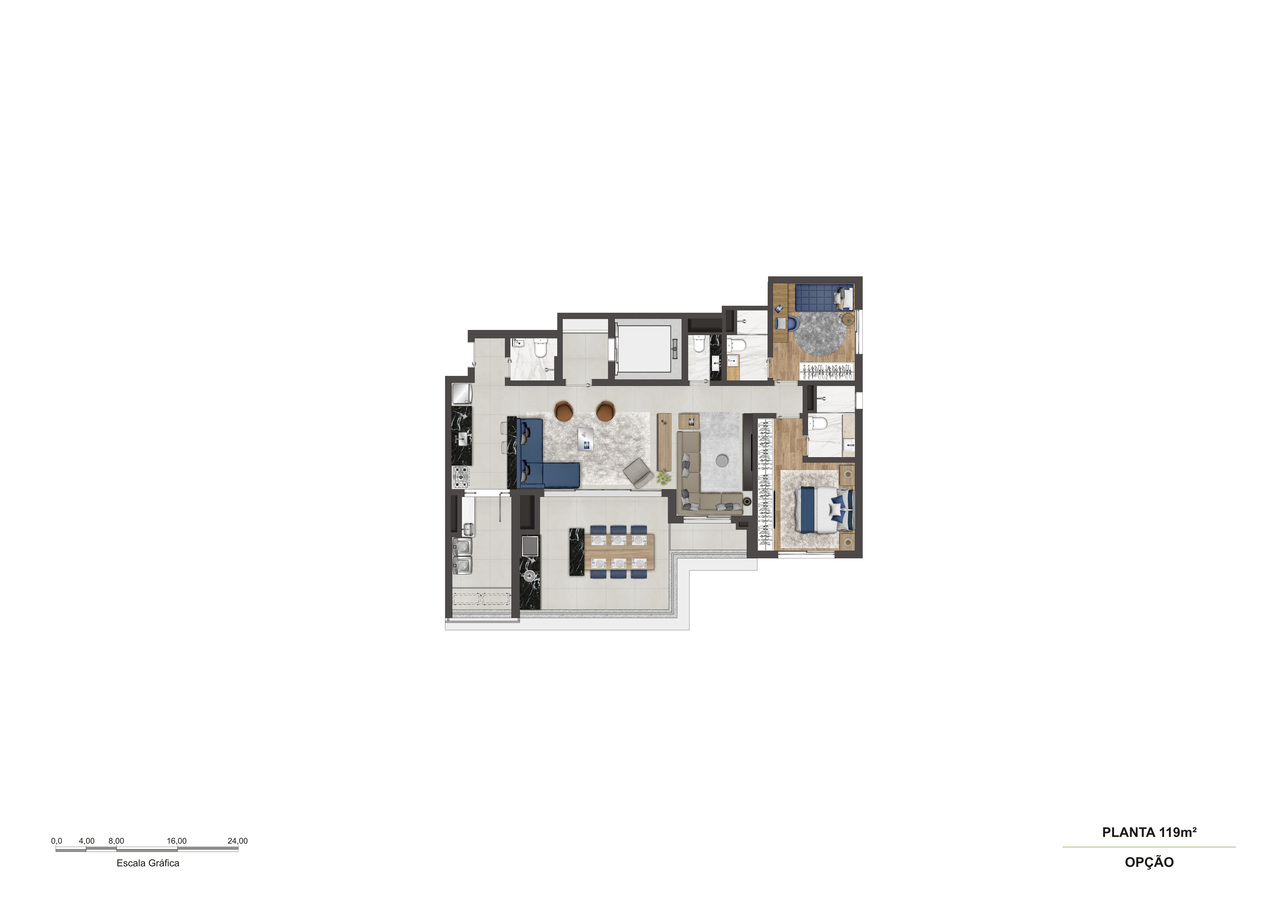 Apartamento à venda com 118m², 3 quartos com vaga - 21