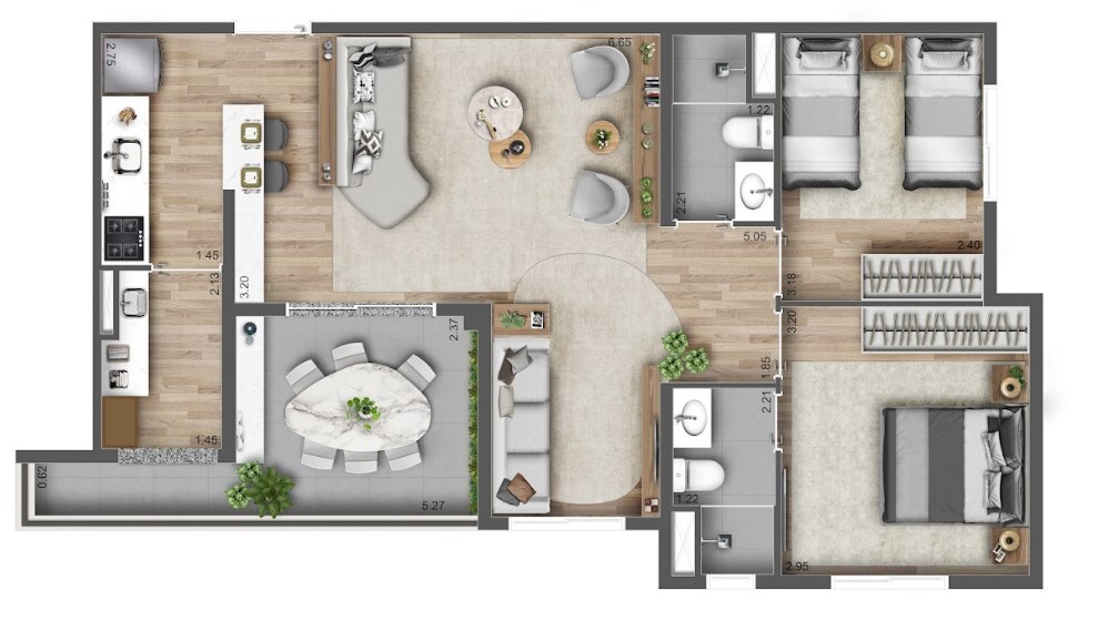 Apartamento à venda com 69m², 2 quartos com vaga - 23