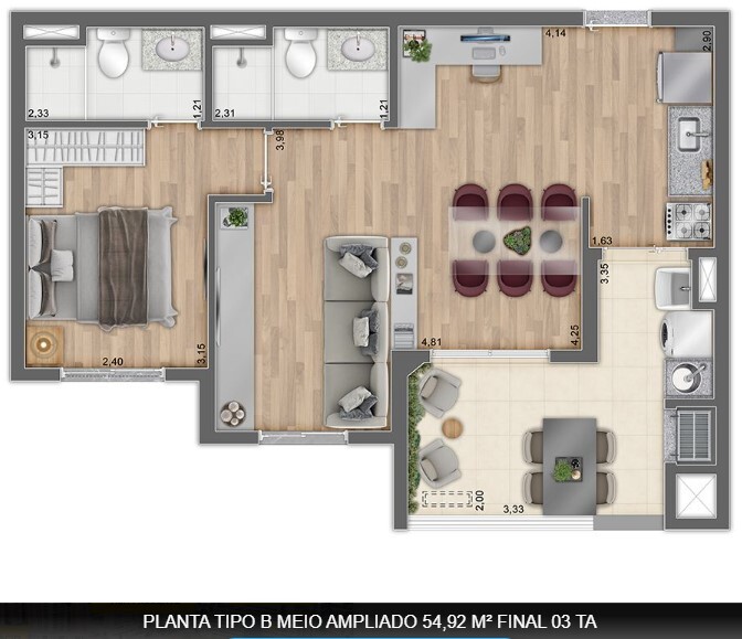 Apartamento à venda com 54m², 2 quartos com vaga - 20