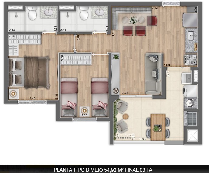 Apartamento à venda com 54m², 2 quartos com vaga - 22