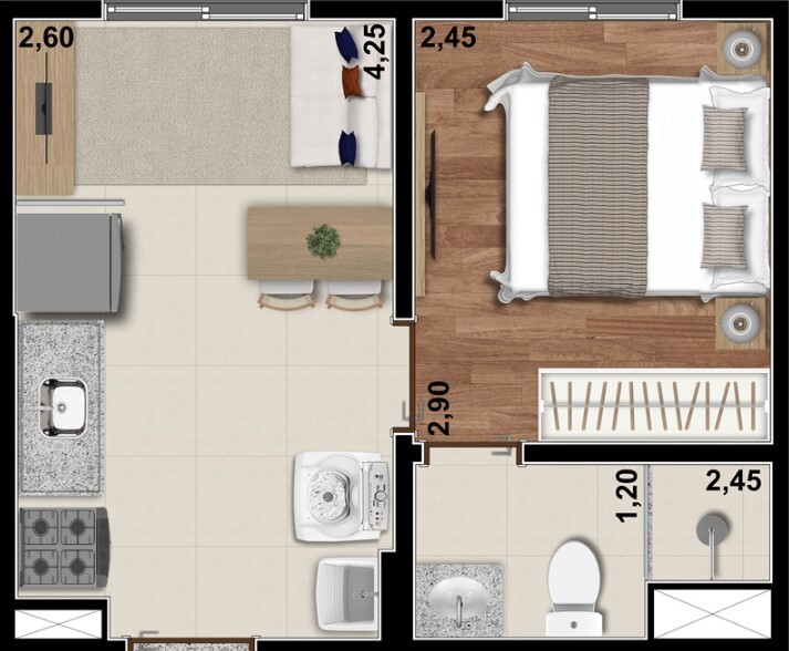 Apartamento à venda com 24m², 1 quarto sem vaga - 21