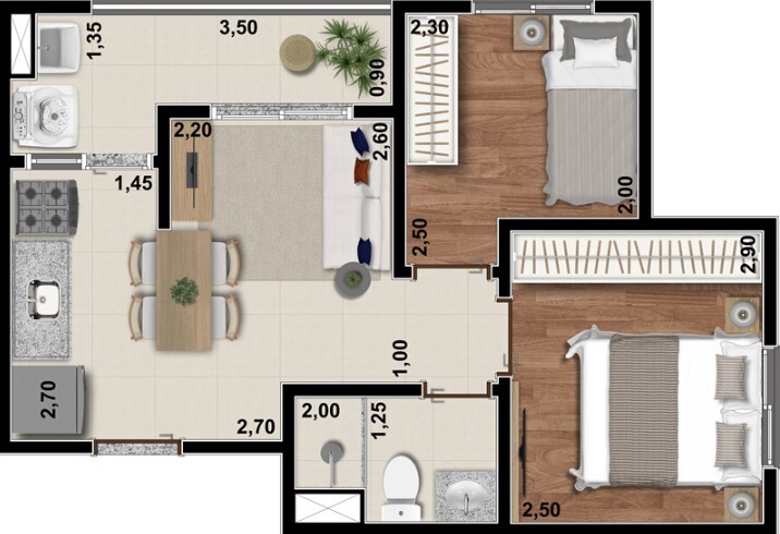 Apartamento à venda com 35m², 2 quartos sem vaga - 21