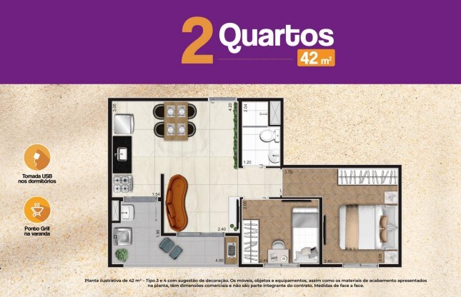 Apartamento à venda com 42m², 2 quartos sem vaga - 22