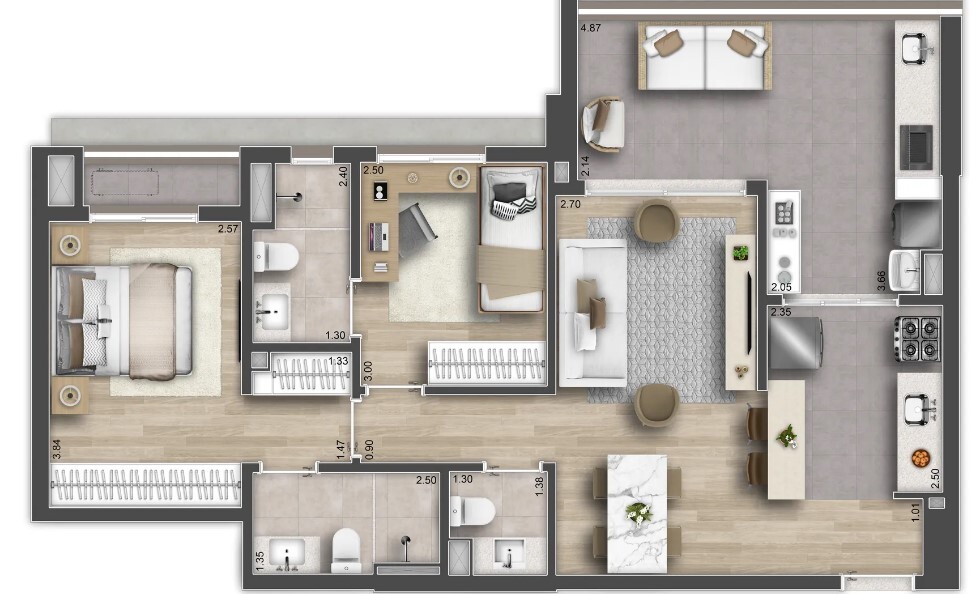 Apartamento à venda com 80m², 2 quartos com vaga - 18