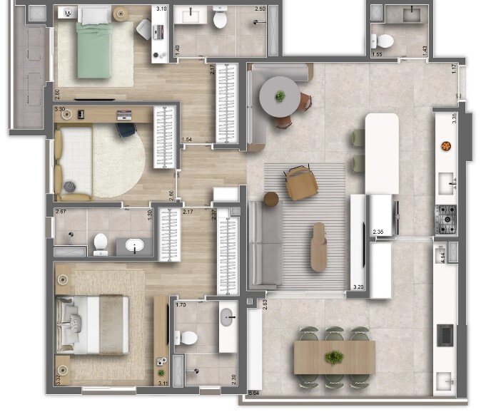 Apartamento à venda com 120m², 3 quartos com vaga - 18