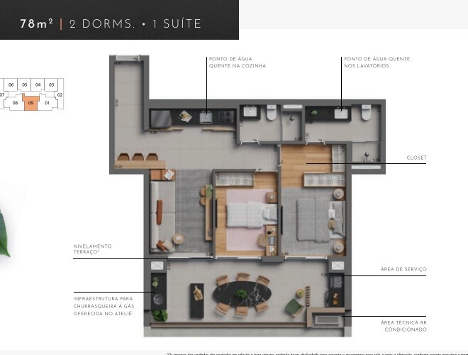 Apartamento à venda com 78m², 2 quartos com vaga - 23