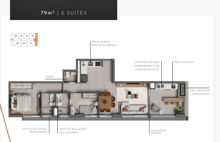 Apartamento à venda com 79m², 2 quartos com vaga - 23