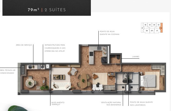 Apartamento à venda com 79m², 2 quartos com vaga - 24