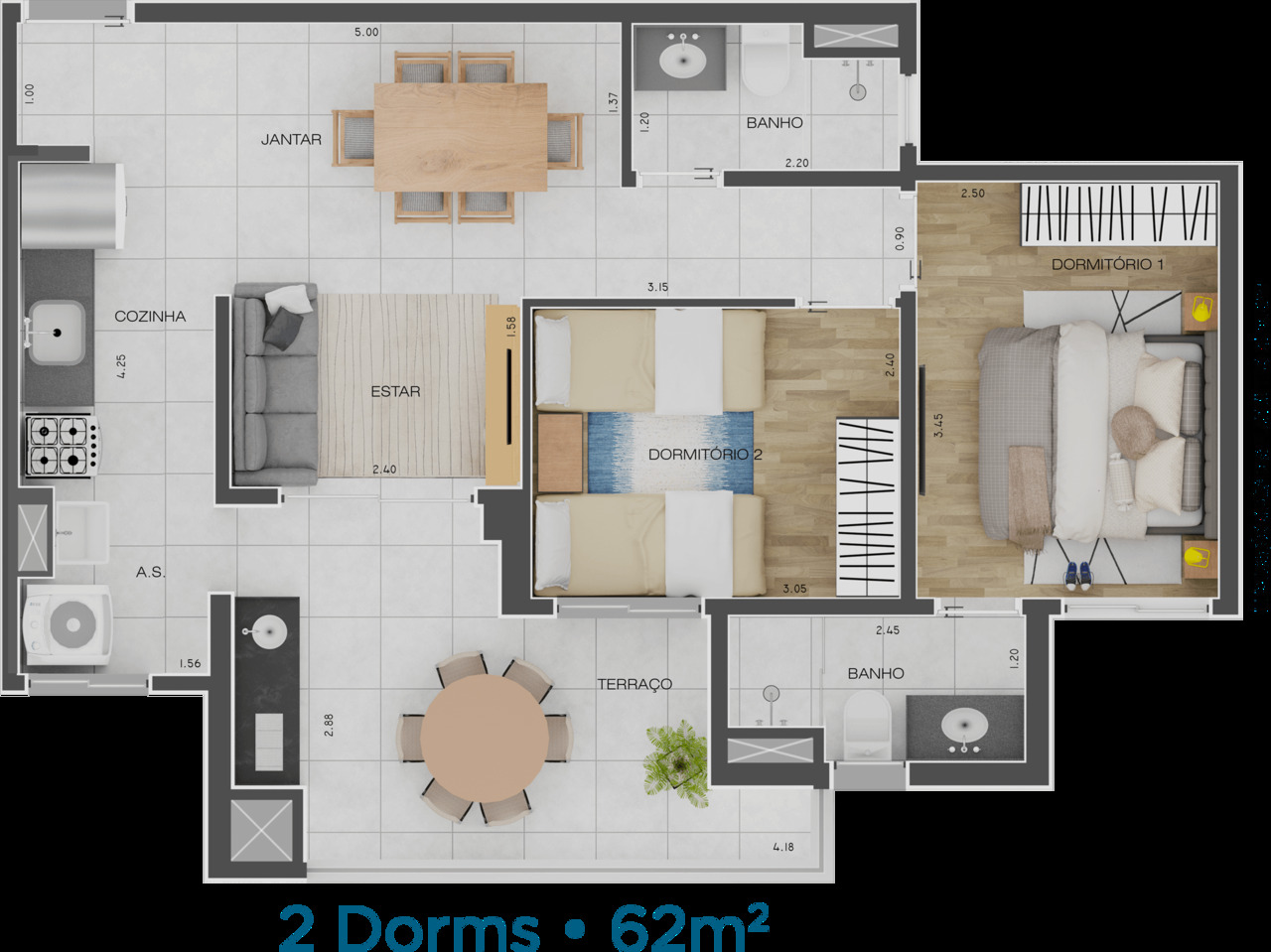 Apartamento à venda com 62m², 2 quartos com vaga - 15