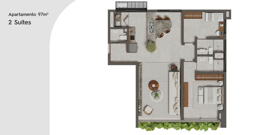 Apartamento à venda com 97m², 3 quartos com vaga - 22
