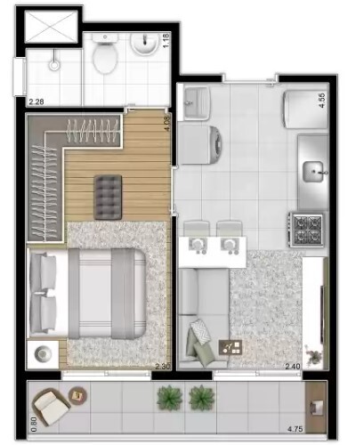 Apartamento à venda com 31m², 1 quarto sem vaga - 11