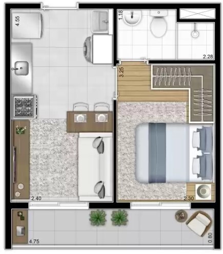 Apartamento à venda com 28m², 1 quarto sem vaga - 11