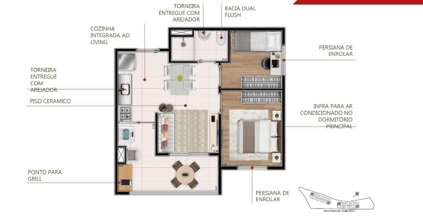 Apartamento à venda com 40m², 2 quartos com vaga - 22