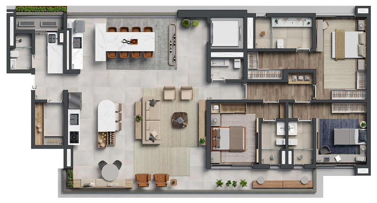 Apartamento à venda com 205m², 3 quartos com vaga - 25
