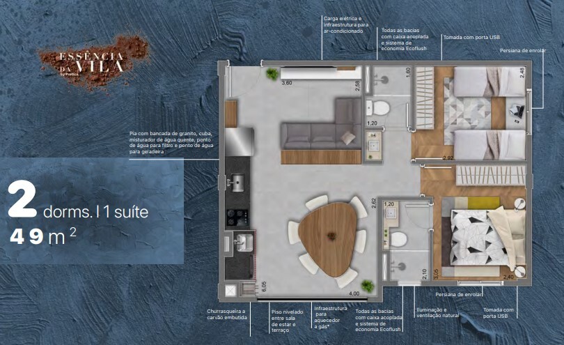 Apartamento à venda com 49m², 2 quartos sem vaga - 20