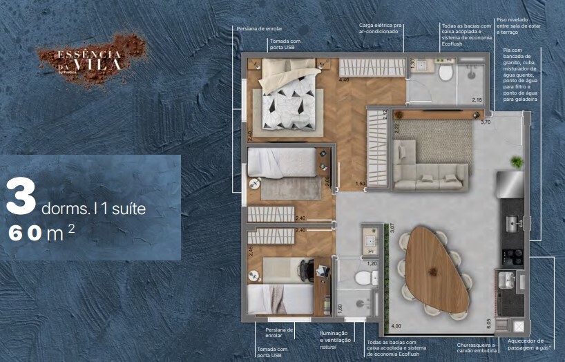 Apartamento à venda com 60m², 3 quartos sem vaga - 20