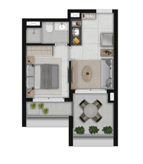 Apartamento à venda com 30m², 1 quarto sem vaga - 18