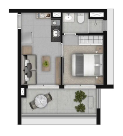 Apartamento à venda com 35m², 1 quarto com vaga - 18