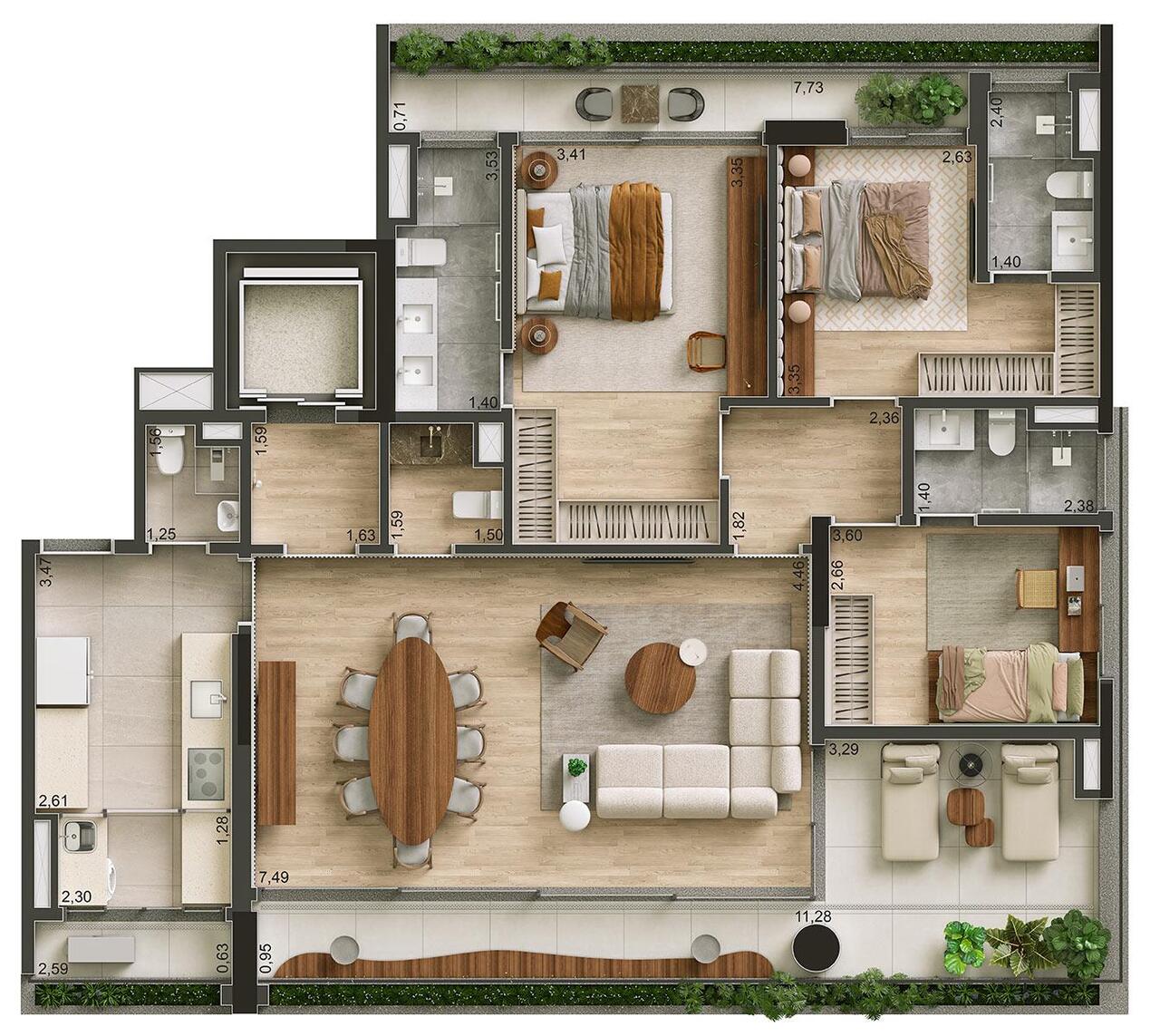 Apartamento à venda com 167m², 3 quartos com vaga - 21