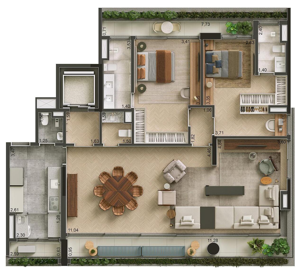 Apartamento à venda com 207m², 3 quartos com vaga - 21