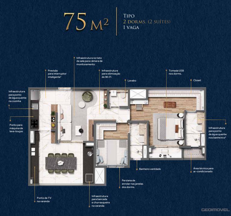 Apartamento à venda com 75m², 2 quartos com vaga - 17