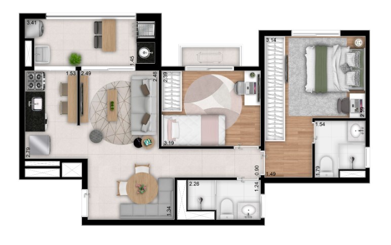 Apartamento à venda com 60m², 2 quartos com vaga - 18