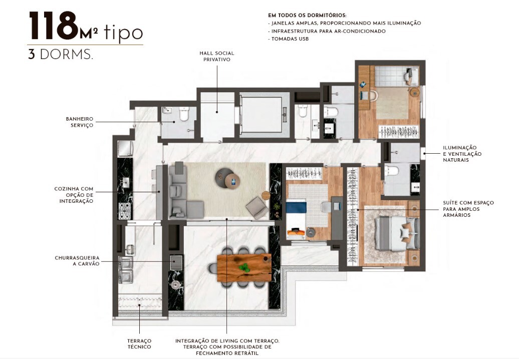 Apartamento à venda com 118m², 3 quartos com vaga - 17