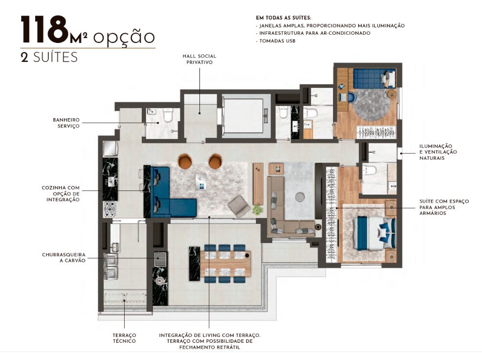Apartamento à venda com 118m², 3 quartos com vaga - 18