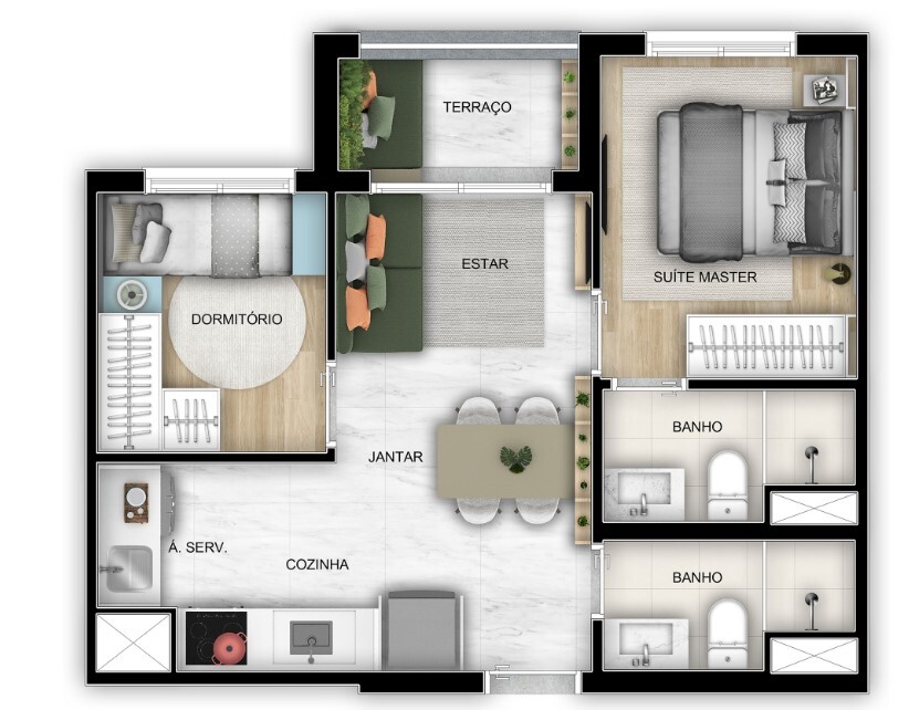 Apartamento à venda com 41m², 2 quartos sem vaga - 27