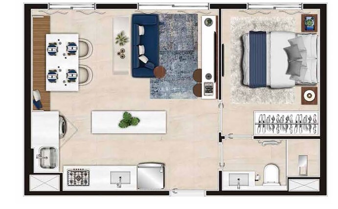 Apartamento à venda com 34m², 2 quartos sem vaga - 13
