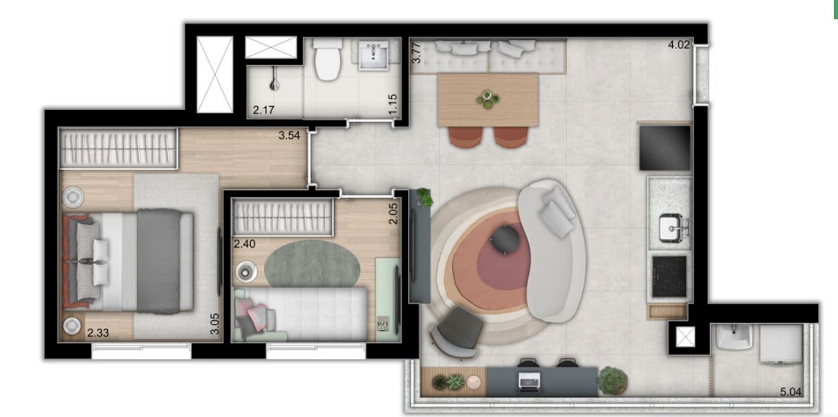 Apartamento à venda com 46m², 2 quartos com vaga - 28