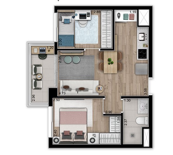 Apartamento à venda com 41m², 2 quartos sem vaga - 18