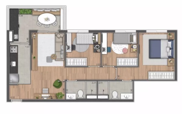 Apartamento à venda com 67m², 3 quartos com vaga - 18
