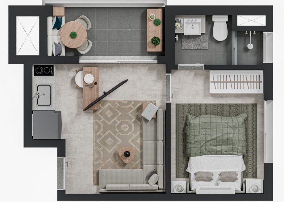 Apartamento à venda com 29m², 1 quarto sem vaga - 17