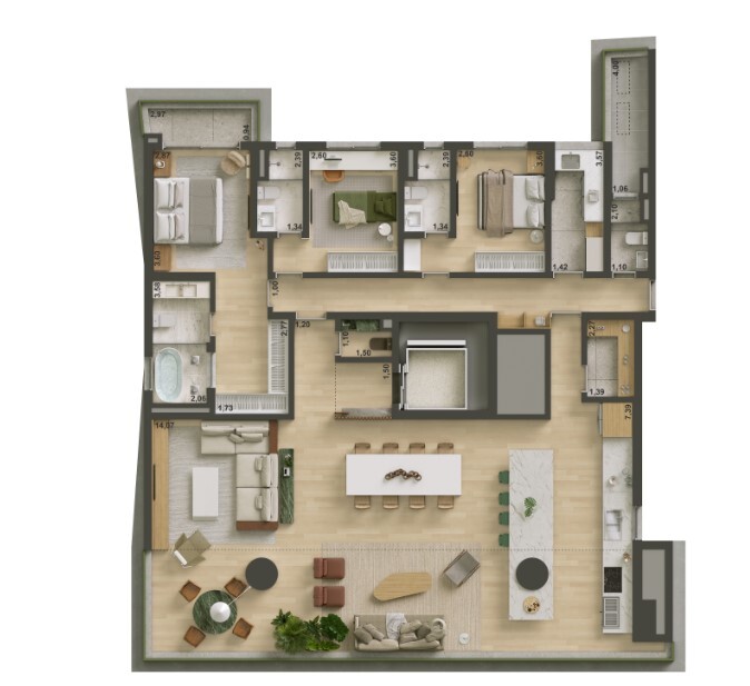 Apartamento à venda com 219m², 3 quartos com vaga - 23